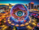 The Sphere is Las Vegas with a large eye