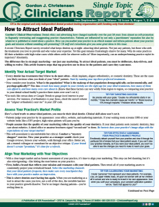 Clinicians Report Attract Ideal Patients ST3 0925