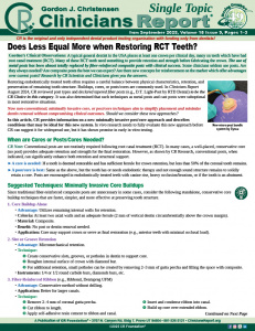 Clinicians Report Restoring RCT Teeth ST1 0925