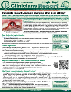Clinicians Report Immediate Implant Loading ST3 1025