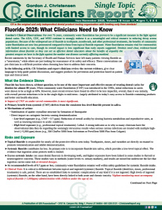 Clinicians Report Fluoride ST3 1125