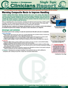 Clinicians Report Warming Composite Resin ST2 1125
