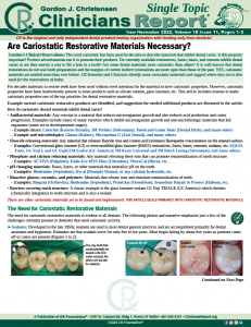 Clinicians Report Cariostatic Restorative Materials ST1 1125