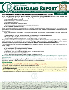 Clinicians Report Implant Failure ST 0326