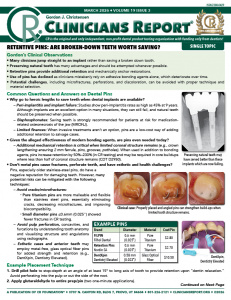 Clinicians Report Retentive Pins ST 0326
