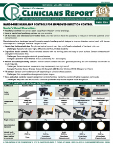 Clinicians Report Hands-Free Headlamps ST 0526