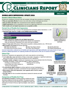 Clinicians Report Double-Arch Imp ST 0526