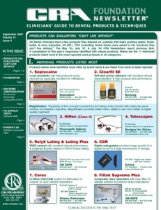 CRA Newsletter September 2007, Volume 31 Issue 9 - 200709 - Dental Reports