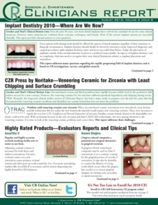 Clinicians Report August 2010, Volume 3 Issue 8 - 201008 - Dental Reports