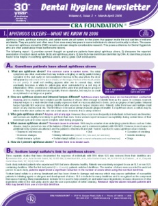 Dental Hygiene Newsletter March/April 2006, Volume 6 Issue 2 - h200604 - Hygiene Reports