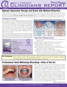 Dental Hygiene Clinicians Report May/June 2008, Volume 1 Issue 3 - h200806 - Hygiene Reports
