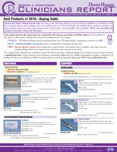 Buying Guide: Dental Hygiene Clinicians Report November/December 2010, Volume 3 Issue 6 - h201012 - Hygiene Reports
