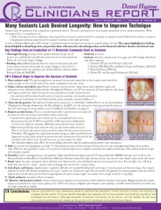 Dental Hygiene Clinicians Report July/August 2011, Volume 4 Issue 4 - h201108
