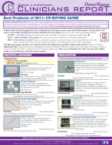 CR Buying Guide: Dental Hygiene Clinicians Report November/December 2011, Volume 4 Issue 6 - h201112 - Hygiene Reports