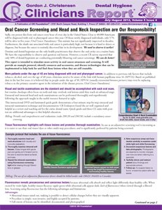 Dental Hygiene Clinicians Report July/August 2012, Volume 5 Issue 4 - h201208 - Hygiene Reports