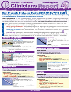 CR Buying Guide: Dental Hygiene Clinicians Report November/December 2012, Volume 5 Issue 6 - h201212 - Hygiene Reports