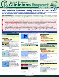 CR BUYING GUIDE: Clinicians Report December 2013, Volume 6 Issue 12 - 201312 - Dental Reports